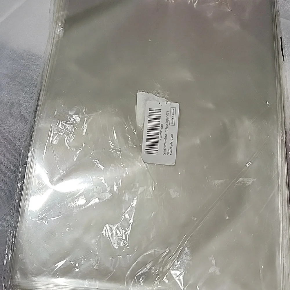 🍎 200 Clear Cellophane Plastic Bags w/ Twist Ties Party Favor Gifts 7×10 Inches